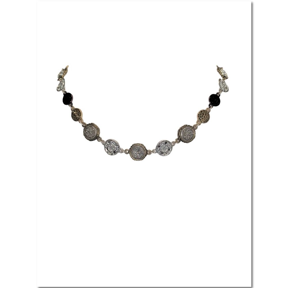 Nine West Vintage America Hammered Disc Necklace EUC - Picture 3 of 8